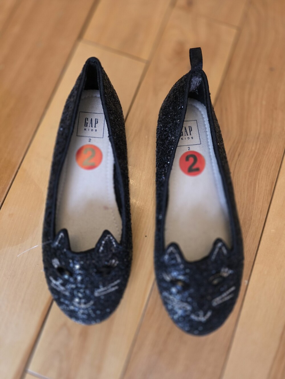 Gap Kids Black Sparkly Cat Shoes New